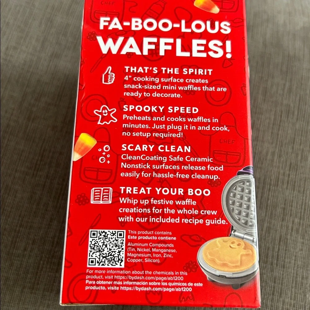 DASH Mini Waffle Maker Ghost NEW